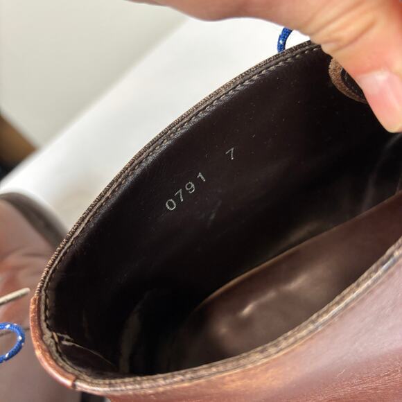 Prada Brown Square Toe Chukka Leather Boots Men's 7 - Picture 12 of 14